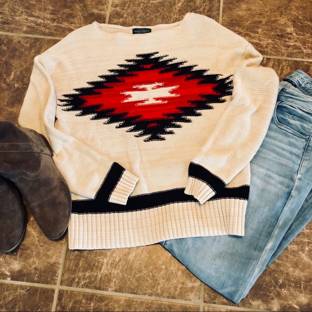 Southwest Ralph Lauren Cream Sweater Size Medium